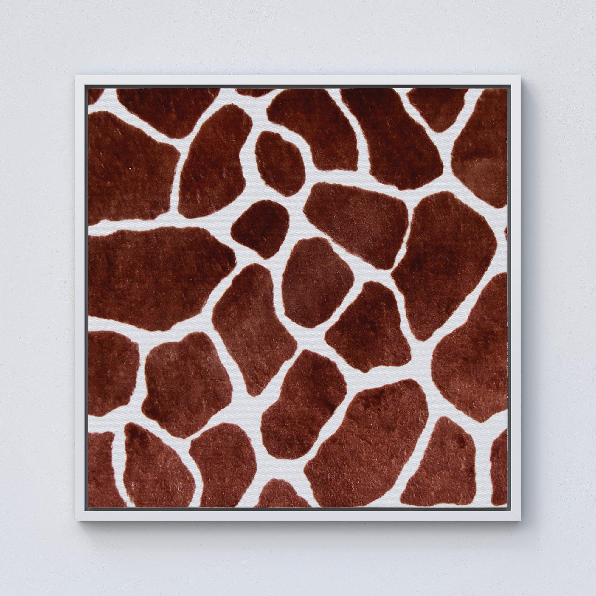 Giraffe Spots Print Framed Canvas